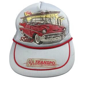 Vintage 80s Transpo Electric Trucker Snapback Hat